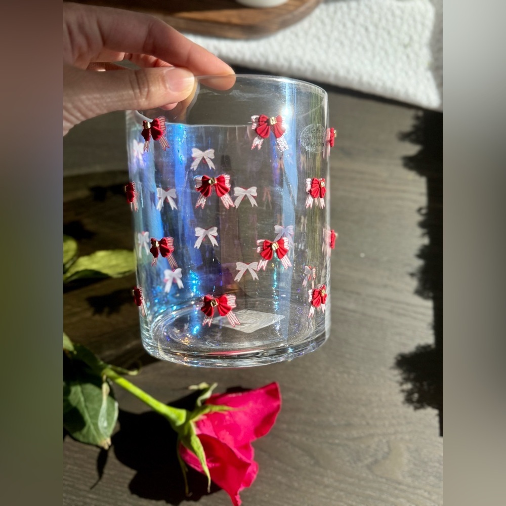 Viral Red Bow Glass Container Jar
